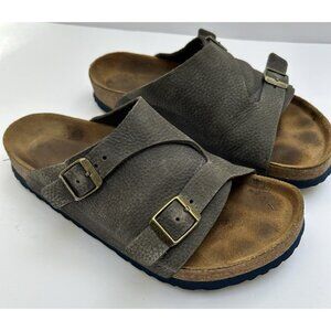 Birkenstock Gray Zurich Suede Leather Slip On Sandals Womens Size EU 39 US 8-8.5